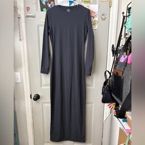 SKIMS Dark Gray Long Sleeve Dress